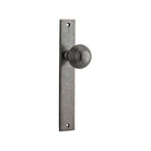 Door Knob Guildford Rectangular Latch Distressed Nickel H240xW38xP60mm in Distressed Nickel