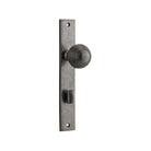 Door Knob Guildford Rectangular Privacy Distressed Nickel CTC85mm H240xW38xP60mm in Distressed Nickel