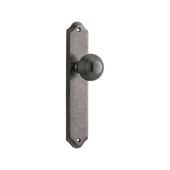 Door Knob Guildford Shouldered Latch Distressed Nickel H237xW50xP60mm in Distressed Nickel