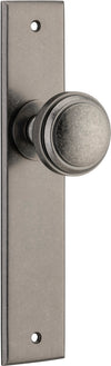 Door Knob Paddington Chamfered Latch Distressed Nickel H240xW50xP63mm in Distressed Nickel