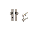 Door Knob Paddington Chamfered Privacy Distressed Nickel CTC85mm D55xP63mm BPH240xW50mm Privacy Kit, Tube Latch Split Cam 'T' Striker Distressed Nickel Backset 60mm, Privacy Bolt Round Bolt Distressed Nickel Backset 60mm in Distressed Nickel