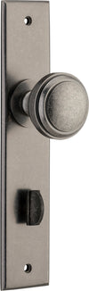 Door Knob Paddington Chamfered Privacy Distressed Nickel H240xW50xP63mm in Distressed Nickel