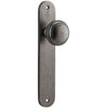 Door Knob Paddington Oval Latch Distressed Nickel H237xW50xP68mm in Distressed Nickel