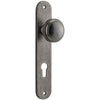 Door Knob Paddington Oval Euro Distressed Nickel CTC85mm H237xW50xP68mm in Distressed Nickel