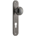 Door Knob Paddington Oval Euro Distressed Nickel CTC85mm H237xW50xP68mm in Distressed Nickel