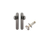 Door Knob Paddington Oval Latch Distressed Nickel H240xW40xP68mm Passage Kit, Tube Latch Split Cam 'T' Striker Distressed Nickel Backset 60mm in Distressed Nickel