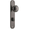 Door Knob Paddington Oval Privacy Distressed Nickel CTC85mm H237xW50xP68mm in Distressed Nickel