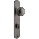 Door Knob Paddington Oval Privacy Distressed Nickel CTC85mm H237xW50xP68mm in Distressed Nickel