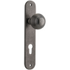 Door Knob Guildford Oval Euro Distressed Nickel CTC85mm H230xW40xP60mm in Distressed Nickel
