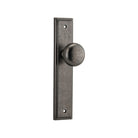 Door Knob Cambridge Stepped Latch Distressed Nickel H237xW50xP67mm in Distressed Nickel