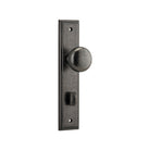 Door Knob Cambridge Stepped Privacy Distressed Nickel CTC85mm H237xW50xP67mm in Distressed Nickel