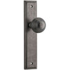 Door Knob Guildford Stepped Latch Distressed Nickel H237xW50xP60mm in Distressed Nickel