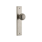 Door Knob Cambridge Chamfered Latch Distressed Nickel H240xW50xP63mm in Distressed Nickel