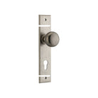 Door Knob Cambridge Chamfered Euro Distressed Nickel H240xW50xP63mm in Distressed Nickel