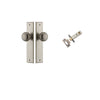 Door Knob Cambridge Chamfered Distressed Nickel D55xP62mm BPH240xW50mm Passage Kit, Tube Latch Split Cam 'T' Striker Distressed Nickel Backset 60mm in Distressed Nickel