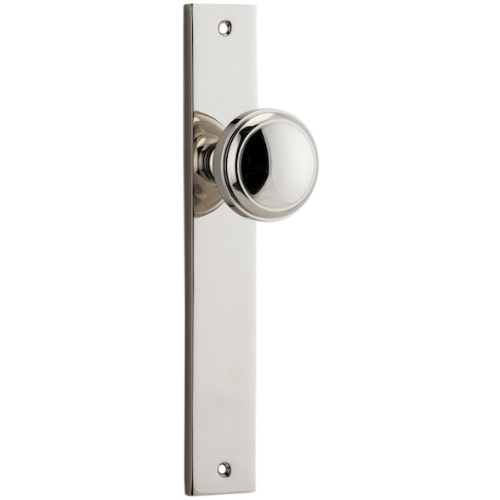 Door Knob Paddington Rectangular Latch Polished Nickel H240xW38xP68mm in Polished Nickel