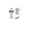 Door Knob Paddington Rectangular Euro Polished Nickel CTC85mm H240xW38xP68mm Entrance Kit Mortice Lock Euro Polished Nickel CTC85mm Backset 60mm, Euro Cylinder Key Thumb 6 Pin Polished Nickel L70mm KA1 in Polished Nickel