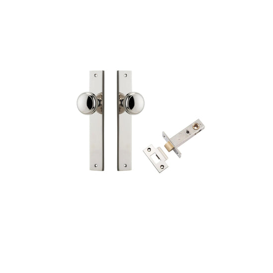 Door Knob Paddington Rectangular Latch Polished Nickel H240xW38xP68mm Passage Kit Tube Latch Split Cam 'T' Striker Polished Nickel Backset 60mm in Polished Nickel