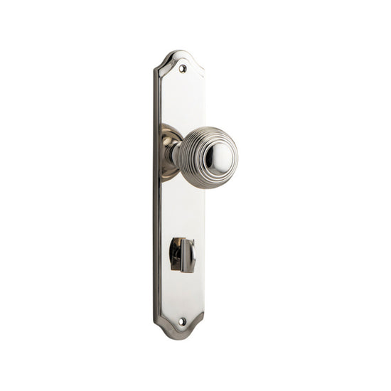 Door Knob Guildford Shouldered Privacy Polished Nickel CTC85mm H237xW50xP60mm in Polished Nickel