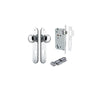Door Knob Paddington Oval Euro Polished Nickel CTC85mm H240xW40xP68mm Entrance Kit, Mortice Lock Euro Polished Nickel CTC85mm Backset 60mm, Euro Cylinder Key Thumb 6 Pin Polished Nickel L70mm KA1 in Polished Nickel