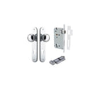 Door Knob Paddington Oval Euro Polished Nickel CTC85mm H240xW40xP68mm Entrance Kit, Mortice Lock Euro Polished Nickel CTC85mm Backset 60mm, Euro Cylinder Key Thumb 6 Pin Polished Nickel L70mm KA1 in Polished Nickel