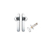 Door Knob Paddington Oval Latch Polished Nickel H240xW40xP68mm Passage Kit, Tube Latch Split Cam 'T' Striker Polished Nickel Backset 60mm in Polished Nickel