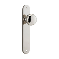 Door Knob Cambridge Oval Latch Polished Nickel H230xW40xP67mm in Polished Nickel