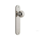 Door Knob Guildford Oval Latch Polished Nickel H230xW40xP60mm in Polished Nickel