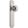 Door Knob Guildford Oval Latch Polished Nickel H230xW40xP60mm in Polished Nickel