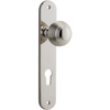 Door Knob Guildford Oval Euro Polished Nickel CTC85mm H230xW40xP60mm in Polished Nickel