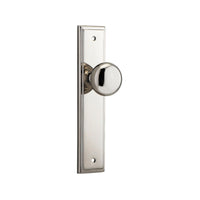 Door Knob Cambridge Stepped Latch Polished Nickel H237xW50xP67mm in Polished Nickel