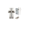 Door Knob Guildford Stepped Euro Polished Nickel CTC85mm H240xW50xP60mm Entrance Kit, Mortice Lock Euro Polished Nickel CTC85mm Backset 60mm, Euro Cylinder Dual Function 5 Pin Polished Nickel L65mm KA1 in Polished Nickel