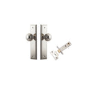 Door Knob Guildford Stepped Latch Polished Nickel H240xW50xP60mm Passage Kit, Tube Latch Split Cam 'T' Striker Polished Nickel Backset 60mm in Polished Nickel