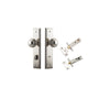 Door Knob Guildford Stepped Privacy Polished Nickel CTC85mm H240xW50xP60mm Inbuilt Privacy Kit, Tube Latch Split Cam 'T' Striker Polished Nickel Backset 60mm, Privacy Bolt Round Bolt Polished Nickel Backset 60mm in Polished Nickel