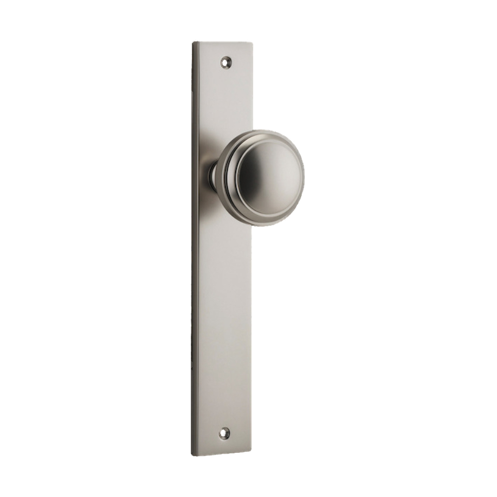 Door Knob Paddington Rectangular Latch Satin Nickel H240xW38xP68mm in Satin Nickel