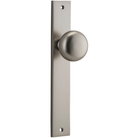 Door Knob Cambridge Rectangular Latch Satin Nickel H240xW38xP67mm in Satin Nickel