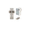 Door Knob Cambridge Rectangular Euro Satin Nickel CTC85mm H240xW38xP67mm Entrance Kit Mortice Lock Euro Satin Nickel CTC85mm Backset 60mm, Euro Cylinder Dual Function 5 Pin Satin Nickel L65mm KA1 in Satin Nickel
