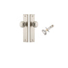 Door Knob Paddington Chamfered Satin Nickel D55xP63mm BPH240xW50mm Passage Kit, Tube Latch Split Cam 'T' Striker Satin Nickel Backset 60mm in Satin Nickel