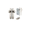 Door Knob Paddington Oval Euro Satin Nickel CTC85mm H240xW40xP68mm Entrance Kit, Mortice Lock Euro Satin Nickel CTC85mm Backset 60mm, Euro Cylinder Dual Function 5 Pin Satin Nickel L65mm KA1 in Satin Nickel