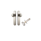 Door Knob Paddington Oval Latch Satin Nickel H240xW40xP68mm Passage Kit, Tube Latch Split Cam 'T' Striker Satin Nickel Backset 60mm in Satin Nickel