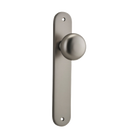 Door Knob Cambridge Oval Latch Satin Nickel H230xW40xP67mm in Satin Nickel