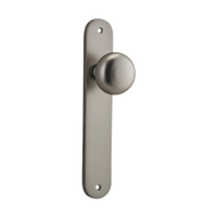Door Knob Cambridge Oval Latch Satin Nickel H230xW40xP67mm in Satin Nickel