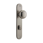 Door Knob Cambridge Oval Privacy Satin Nickel CTC85mm H230xW40xP67mm in Satin Nickel