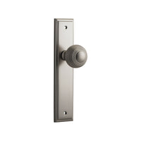 Door Knob Guildford Stepped Latch Satin Nickel H237xW50xP60mm in Satin Nickel