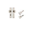 Door Knob Cambridge Chamfered Privacy Satin Nickel CTC85mm D55xP62mm BPH240xW50mm Privacy Kit, Tube Latch Split Cam 'T' Striker Satin Nickel Backset 60mm, Privacy Bolt Round Bolt Satin Nickel Backset 60mm in Satin Nickel