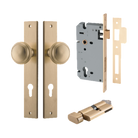 Pair of Iver Paddington knobs with rectangular backplates, featuring a sleek, modern architectural hardware design.
