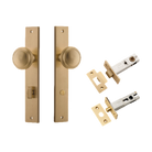 Pair of Iver Paddington knobs with rectangular backplates, crafted in architectural hardware style, perfect for doors or cabinets.