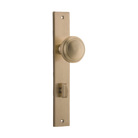 Pair of Iver Paddington knobs with rectangular backplates, showcasing elegant architectural hardware design.