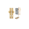 Door Knob Cambridge Rectangular Euro Satin Brass CTC85mm H240xW38xP67mm Entrance Kit Mortice Lock Euro Brushed Brass CTC85mm Backset 60mm, Euro Cylinder Dual Function 5 Pin Brushed Brass L65mm KA1 in Brushed Brass