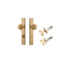 Door Knob Guildford Rectangular Privacy Brushed Brass CTC85mm H240xW38xP60mm Inbuilt Privacy Kit Tube Latch Split Cam 'T' Striker Brushed Brass Backset 60mm, Privacy Bolt Round Bolt Brushed Brass Backset 60mm in Brushed Brass
